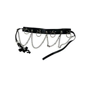 Windsor Mini O-Ring Swag Chain Belt in Black